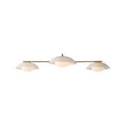 Elorina 3 Arm Rod Ceiling Light - Metal Flush Mount with Glass Shade
